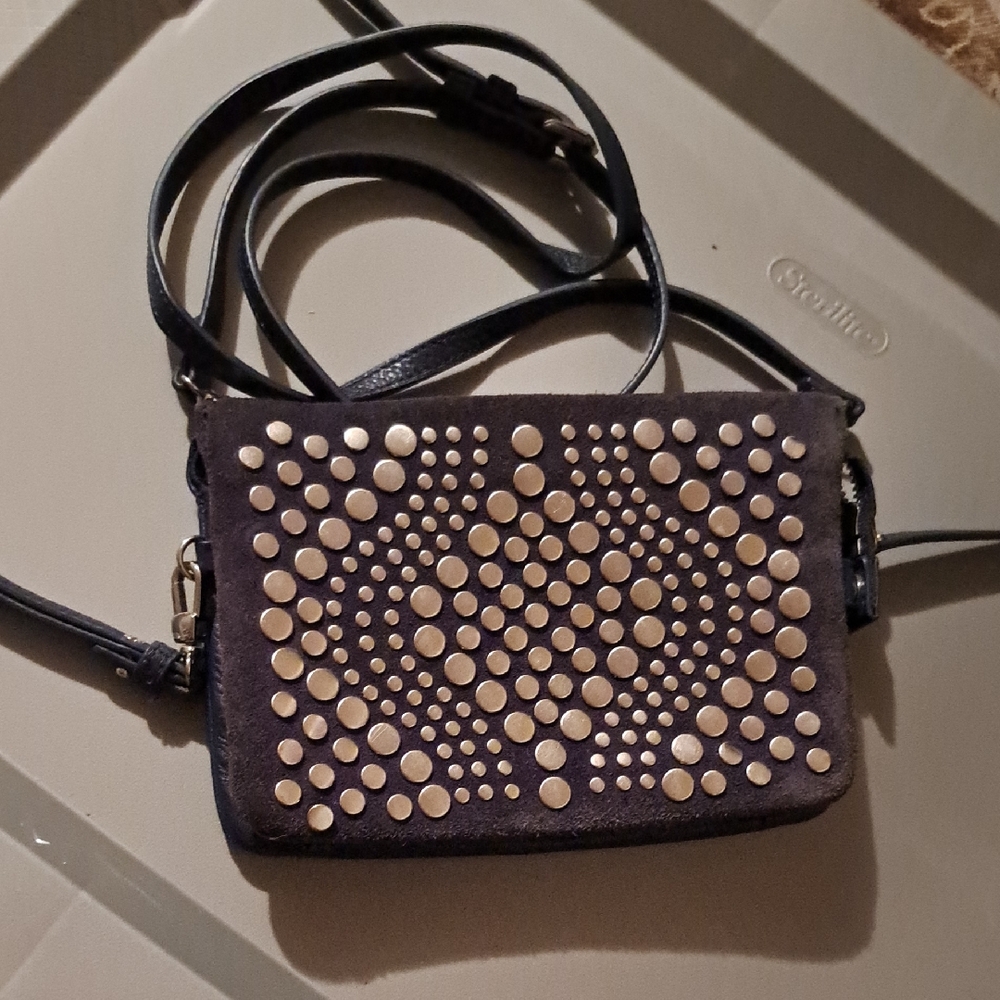 Vince Camuto Navy Studded Crossbody Bag